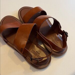 Todd Snyder Nomad Crossover Brown Leather Sandals Sz 12.  NWOB. TUB5